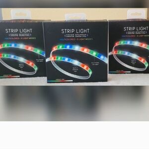 Brilliant Ideas Sound Reactive Multicolor LED Light Strap 8 Modes Lot Of 3 NIB